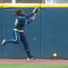 Michigan outfielder freshmen Sierra Lawrence misses a catch during the fifth inning in their game against Iowa at Alumni field Saturday, April 20.
Courtney Sacco I AnnArbor.com